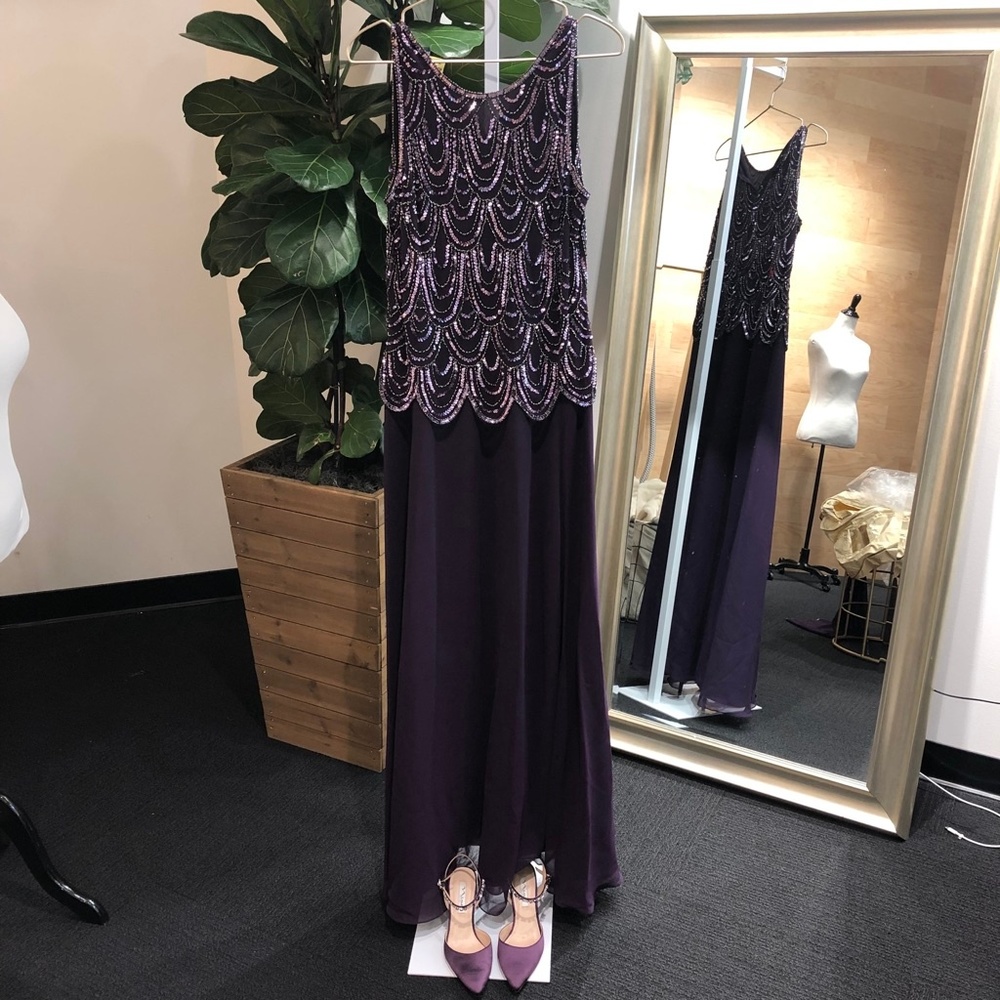 Embellished A-Line Gown and Scarf